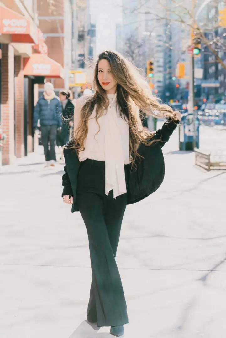 A woman posing for a picture.