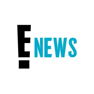 e news logo in black and blue